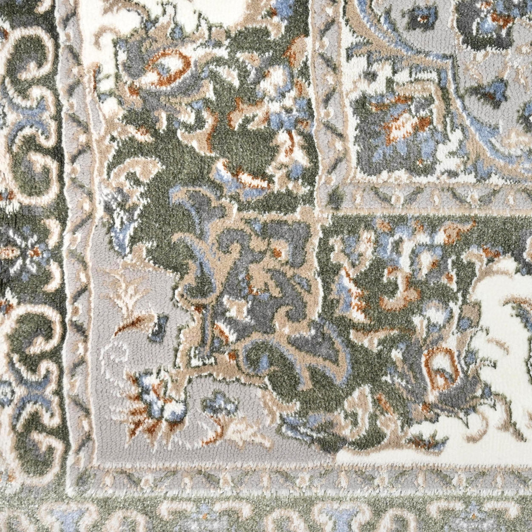 Off White Floral Turkish Rug 5X8 ft