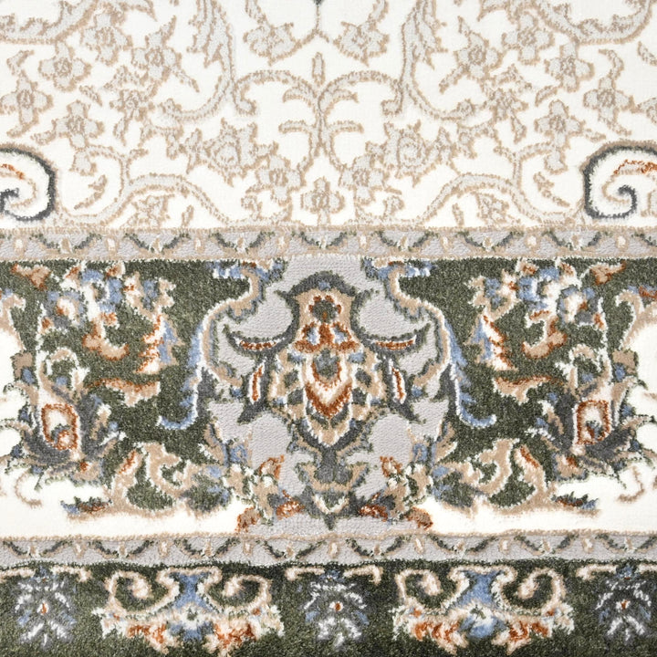 Off White Floral Turkish Rug 5X8 ft