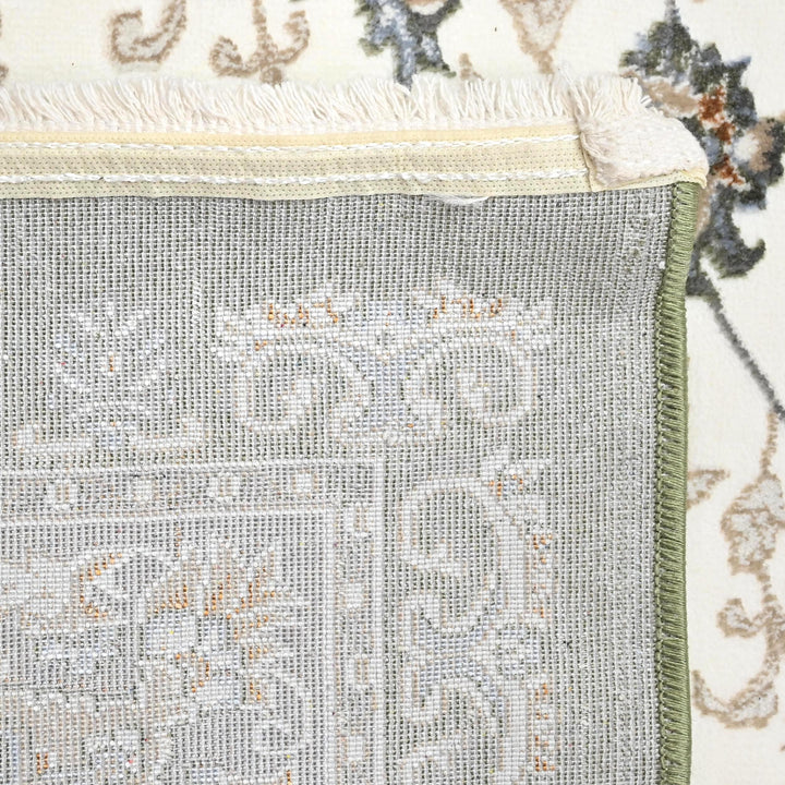 Off White Floral Turkish Rug 5X8 ft