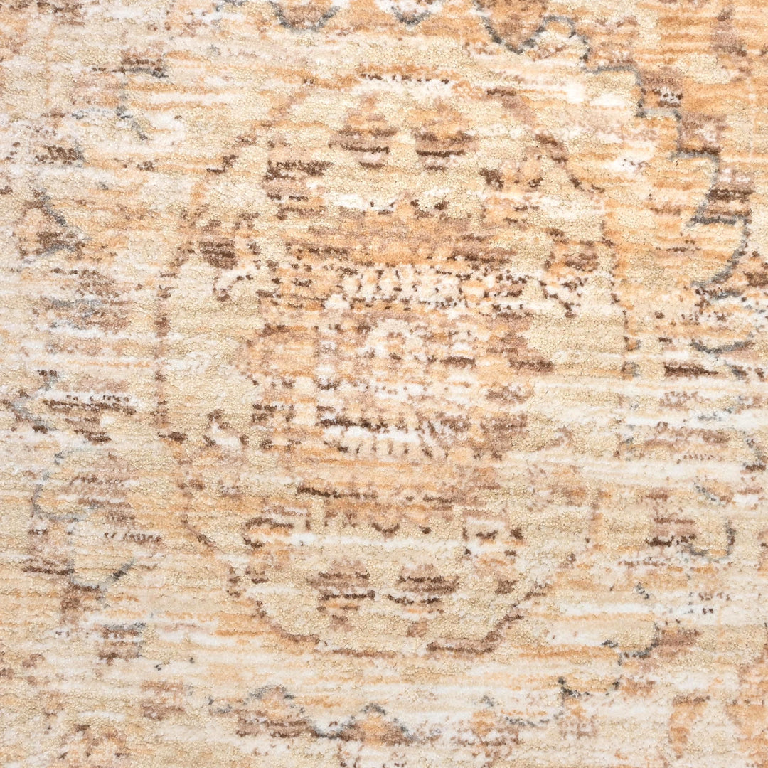 Beige Floral Turkish Rug 5x8 Ft