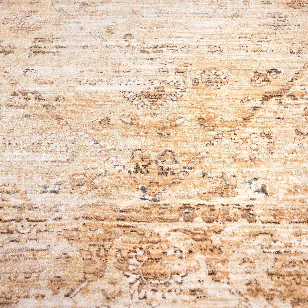 Beige Floral Turkish Rug 5x8 Ft