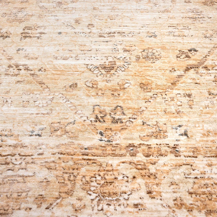 Beige Floral Turkish Rug 5x8 Ft