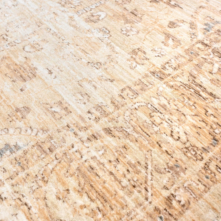 Beige Floral Turkish Rug 5x8 Ft