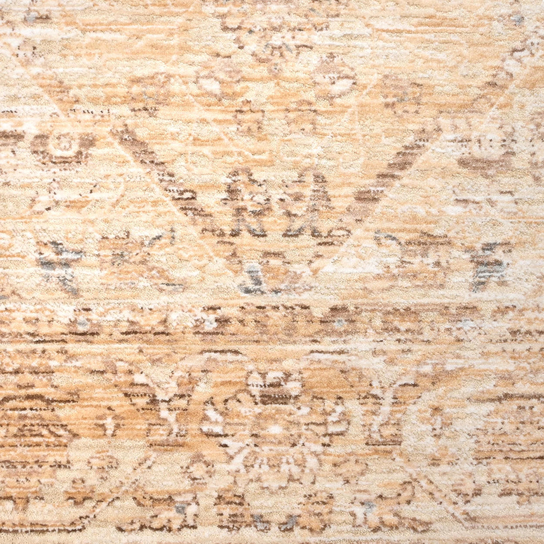 Beige Floral Turkish Rug 5x8 Ft