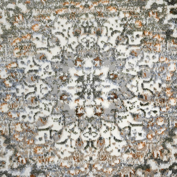 Grey Floral Turkish Rug 4x6 Ft