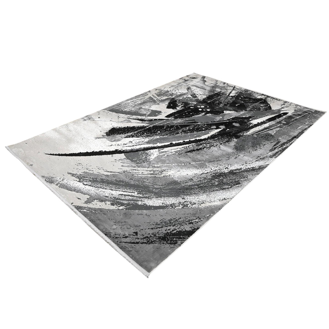 Black & Grey Splash Turkish Rug 7X10 Ft