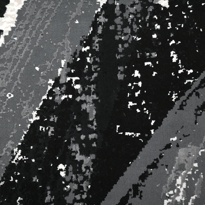 Black & Grey Splash Turkish Rug 7X10 Ft
