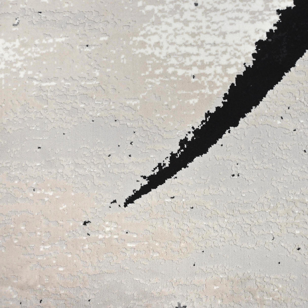 Black & Grey Splash Turkish Rug 7X10 Ft