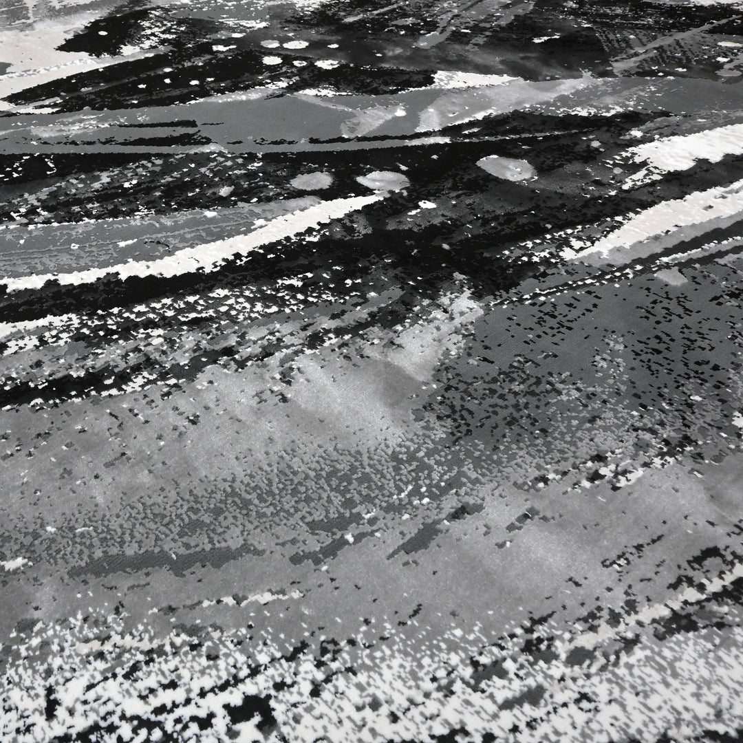 Black & Grey Splash Turkish Rug 7X10 Ft