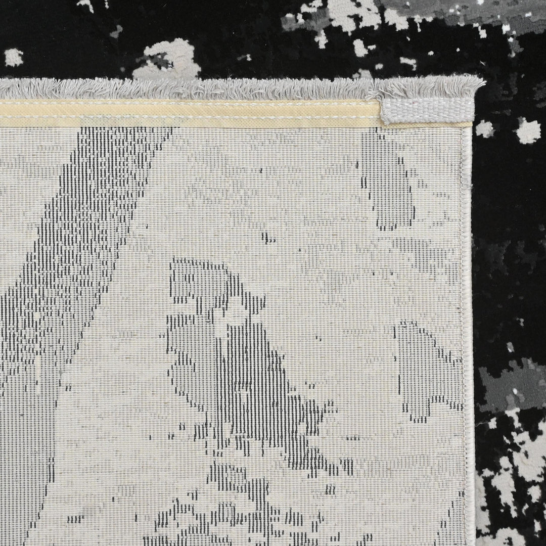 Black & Grey Splash Turkish Rug 7X10 Ft