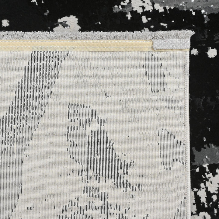 Black & Grey Splash Turkish Rug 7X10 Ft