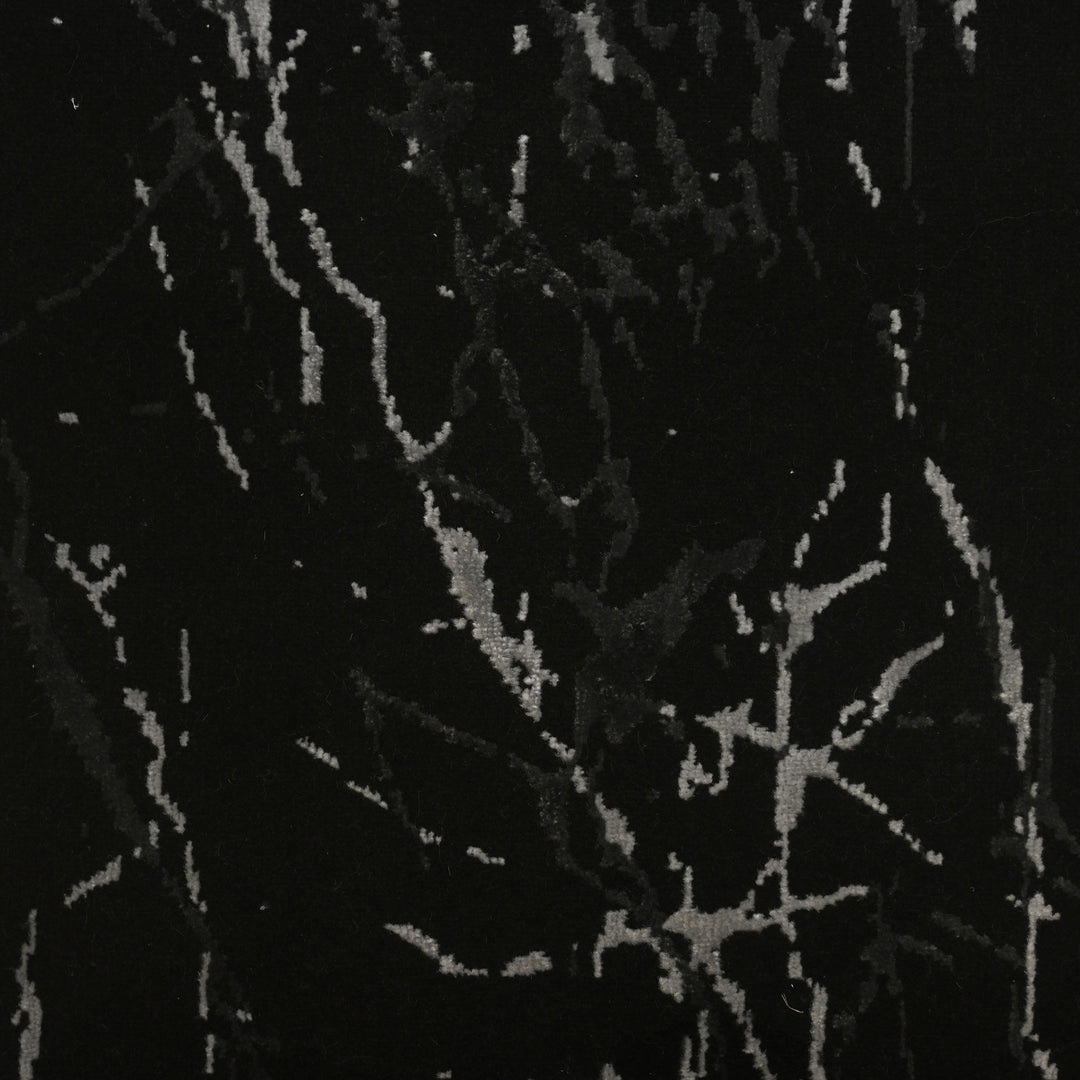 Black Abstract Turkish Rug 2.5x8 Ft