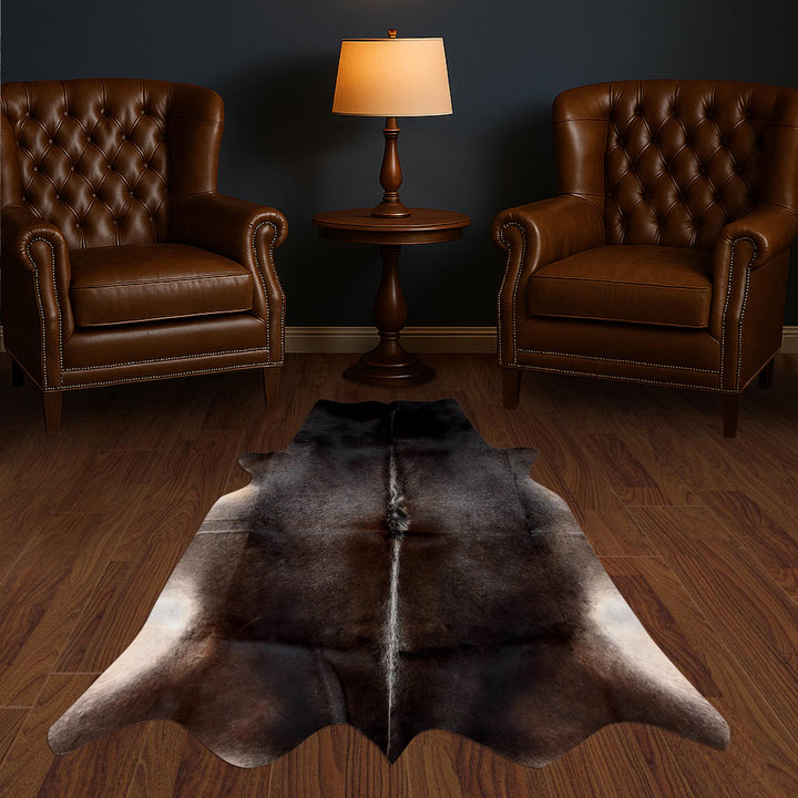 Brazilian Dark Tricolor Cowhide Cow Hide 4.5x4.5 FT