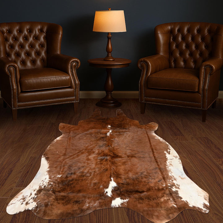 Brazilian Tricolour Cowhide Cow Hide 5x4.5 FT