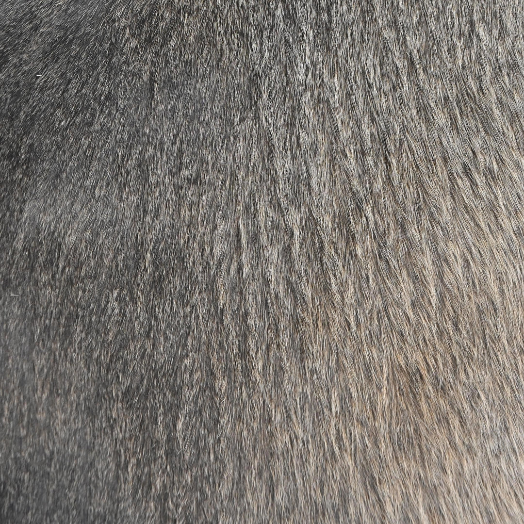 Brazilian Charcoal Dark Grey Cow Hide 4.5x4.5 FT