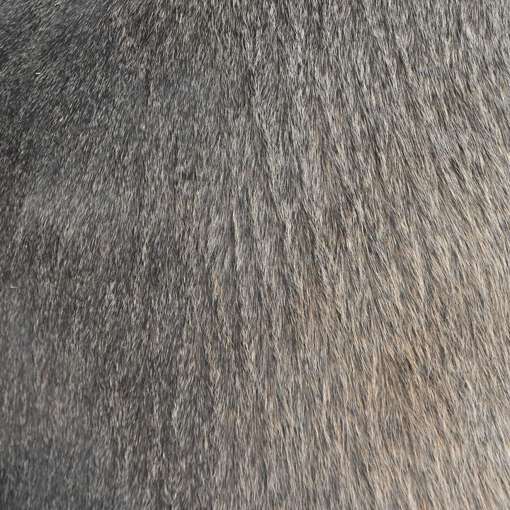 Brazilian Charcoal Dark Grey Cow Hide 4.5x4.5 FT