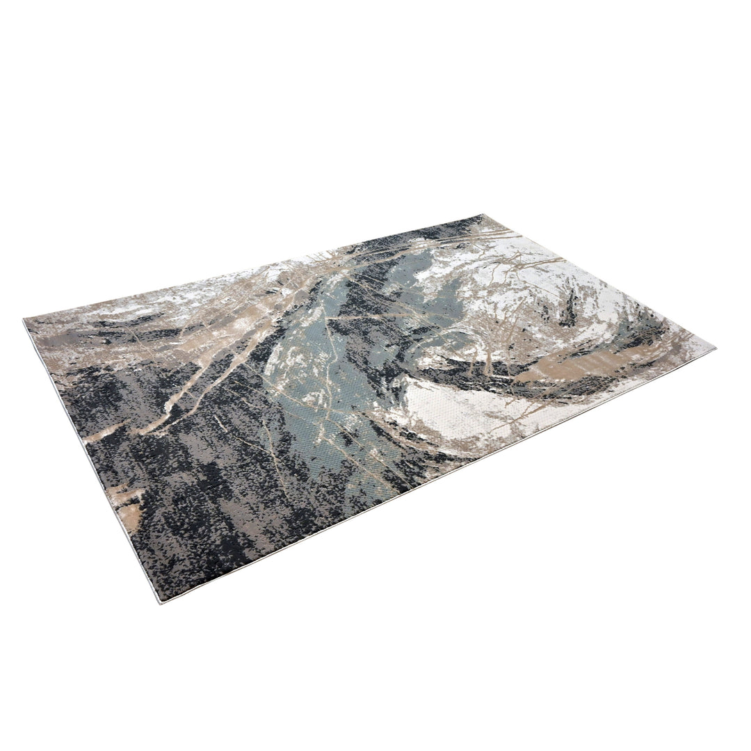 Grey Waves Turkish Rug 5X8 Ft