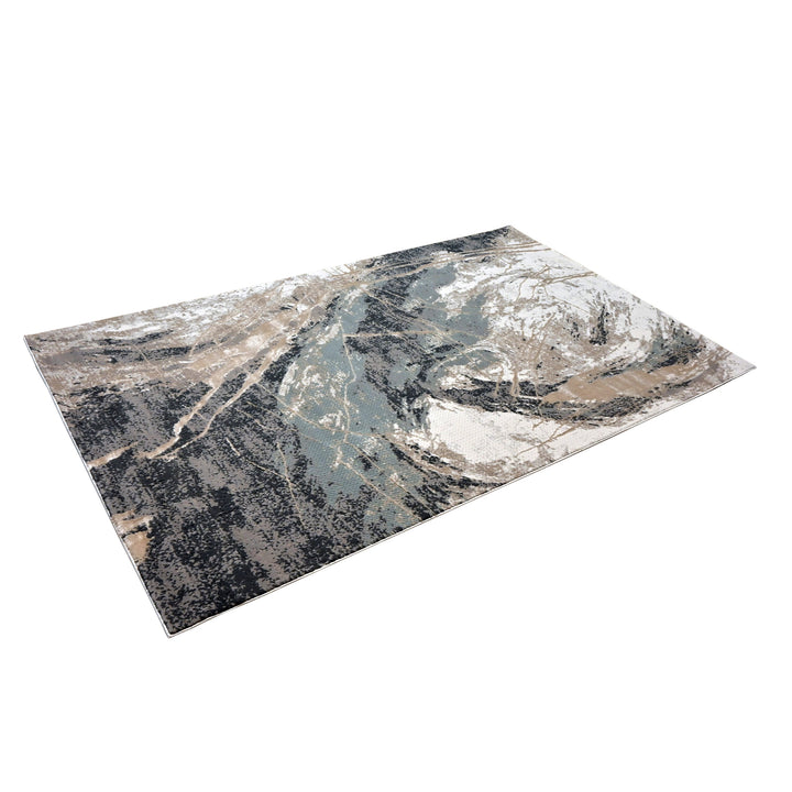 Grey Waves Turkish Rug 5X8 Ft