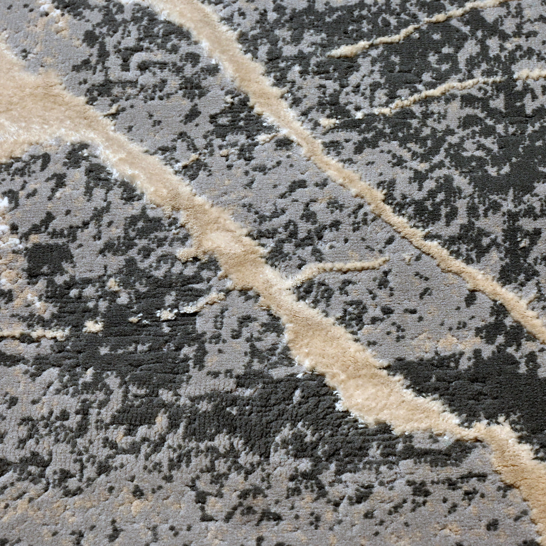 Grey Waves Turkish Rug 5X8 Ft