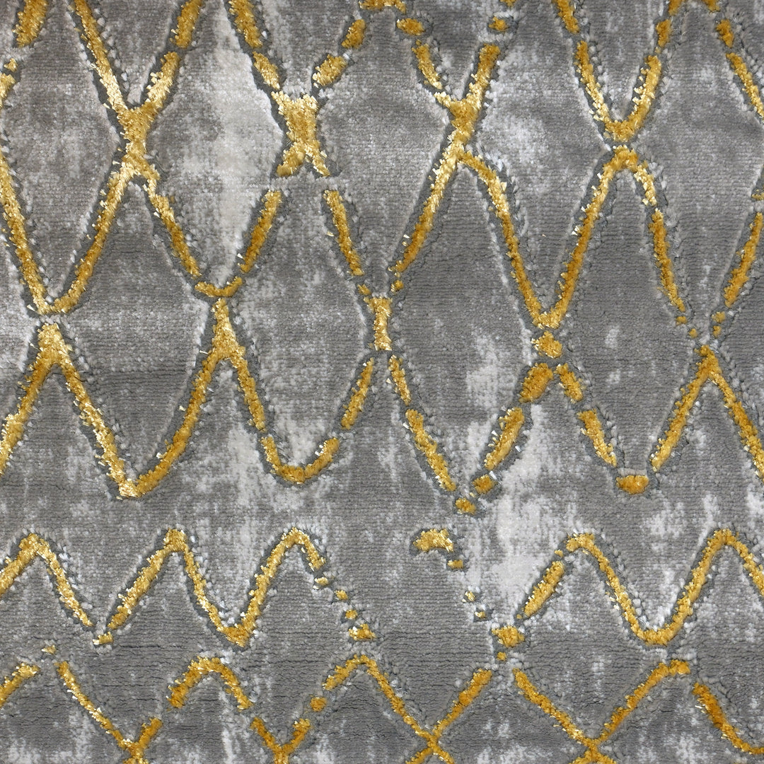 Gold Geometric Turkish Rug 5x8 FT