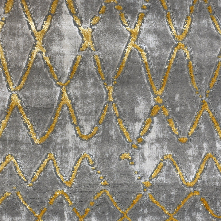 Gold Geometric Turkish Rug 5x8 FT