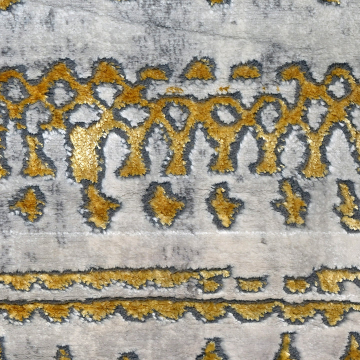 Gold Geometric Turkish Rug 5x8 FT