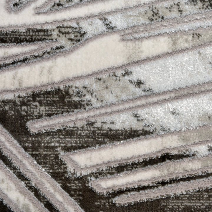 Grey Geometric Turkish Rug 5X8 Ft