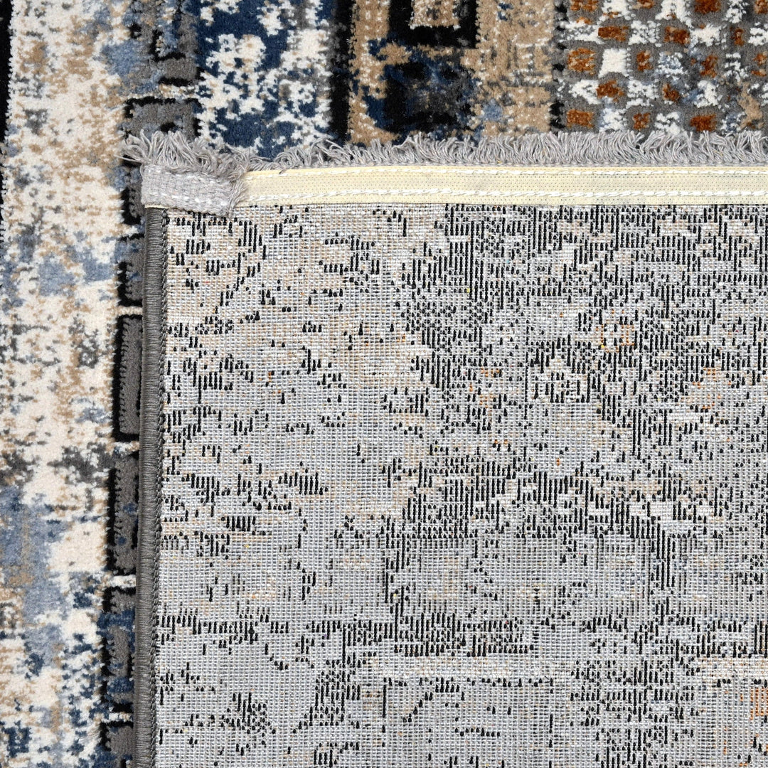 Dark Grey Geometric Turkish Rug 4X6 Ft