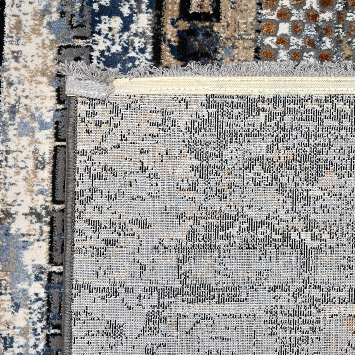 Dark Grey Geometric Turkish Rug 4X6 Ft