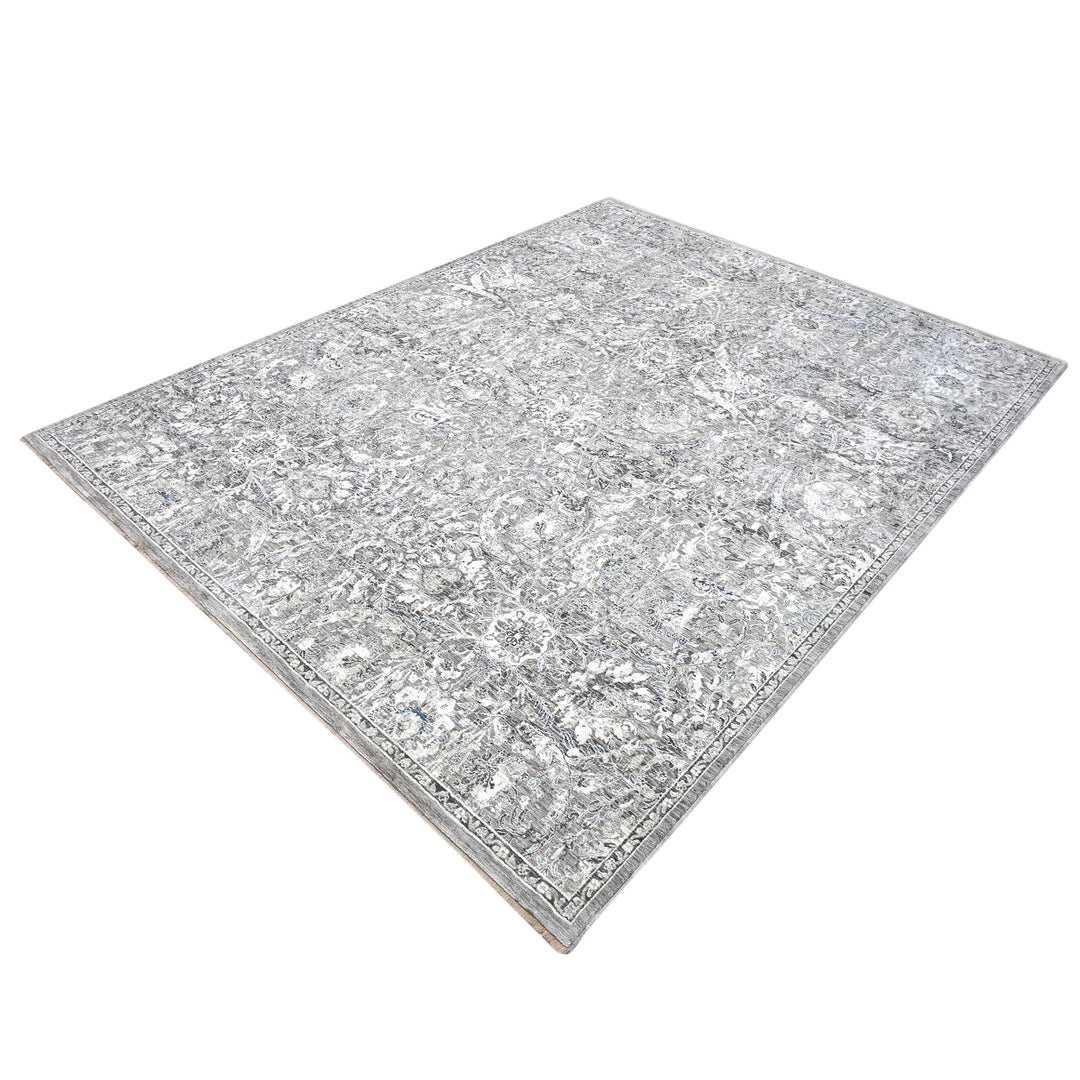 Off White & Grey Abstract Turkish Rug 8X10 Ft