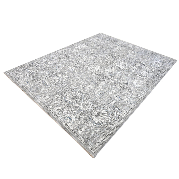 Off White & Grey Abstract Turkish Rug 8X10 Ft
