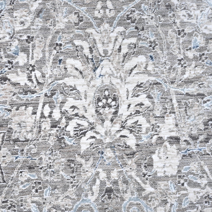 Off White & Grey Abstract Turkish Rug 8X10 Ft