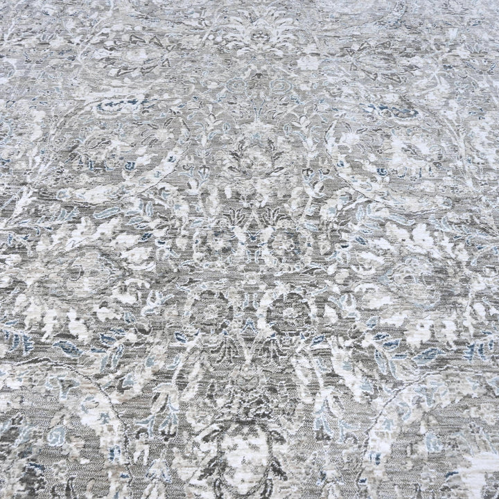 Off White & Grey Abstract Turkish Rug 8X10 Ft