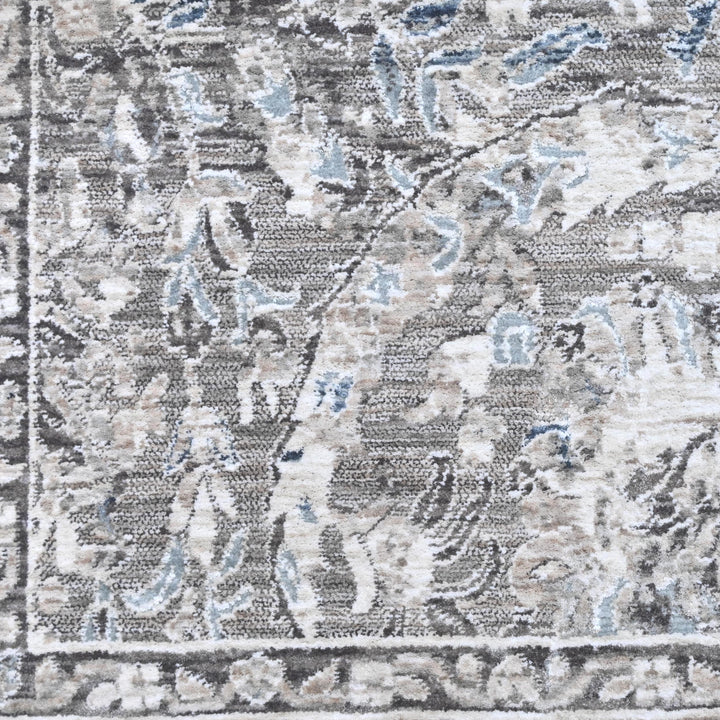 Off White & Grey Abstract Turkish Rug 8X10 Ft