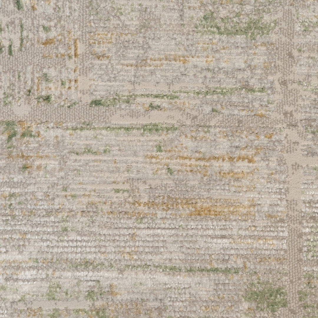 Green & Beige Abstract Turkish Rug 4X6 FT