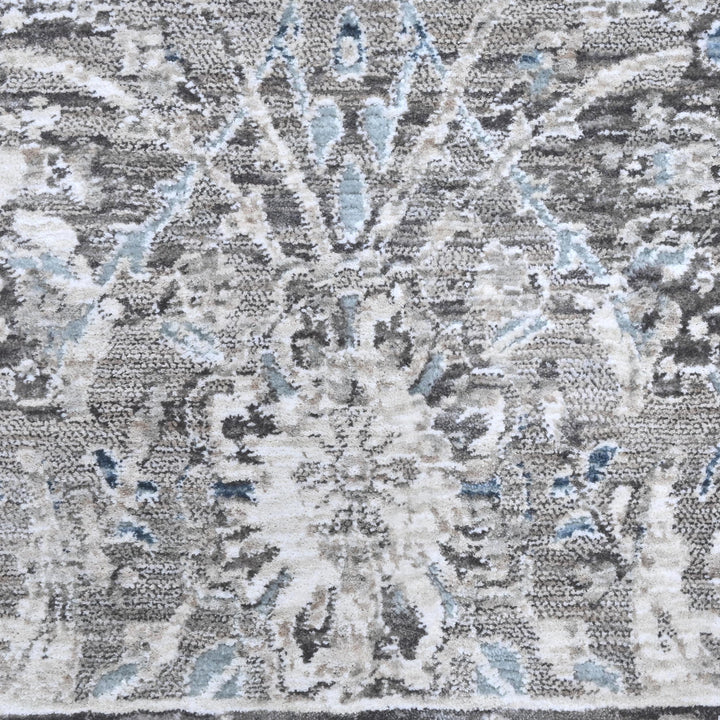 Off White & Grey Abstract Turkish Rug 8X10 Ft