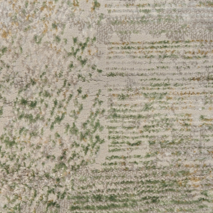 Green & Beige Abstract Turkish Rug 4X6 FT