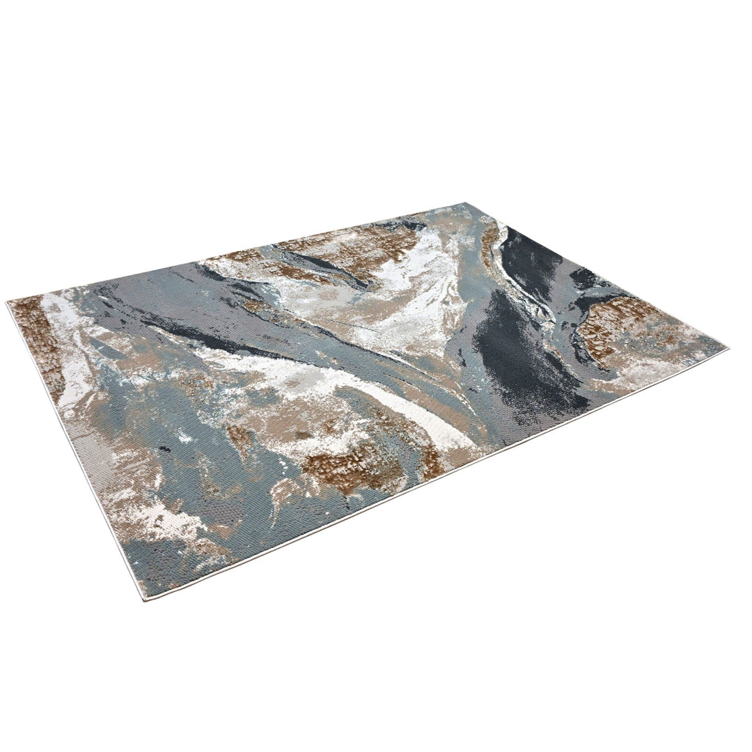 Grey Abstract Turkish Rug 4x6 ft