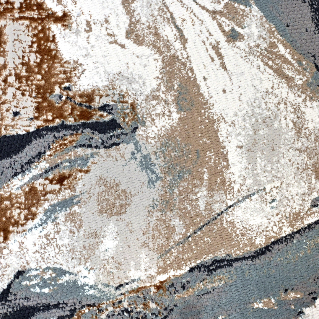 Grey Abstract Turkish Rug 4x6 ft