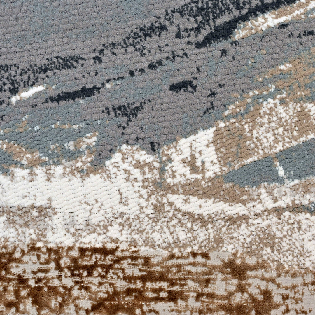 Grey Abstract Turkish Rug 4x6 ft