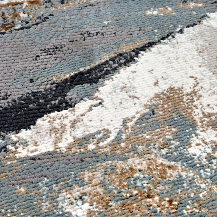 Grey Abstract Turkish Rug 4x6 ft