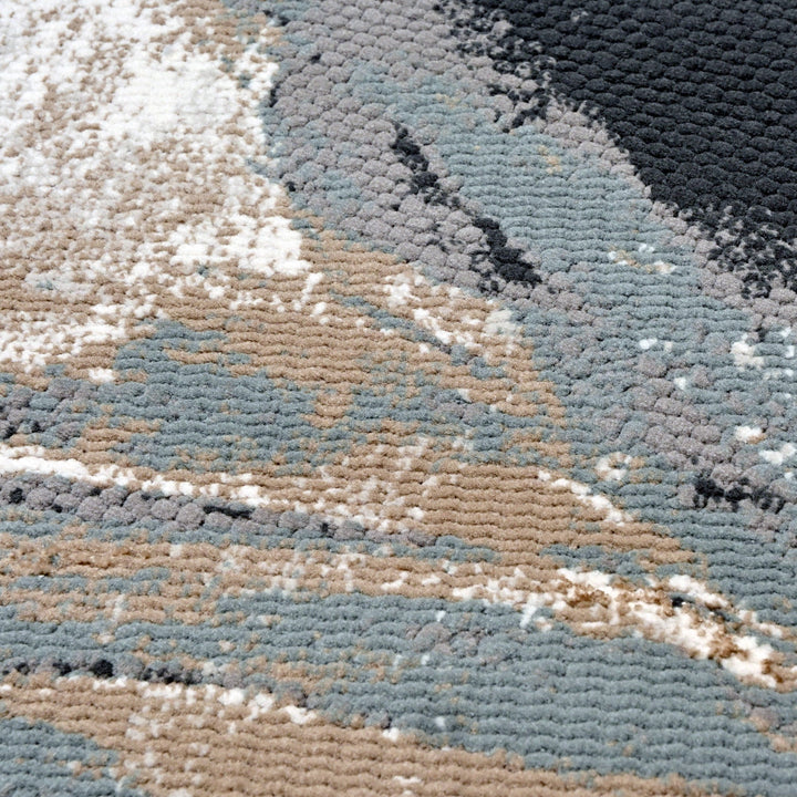 Grey Abstract Turkish Rug 4x6 ft