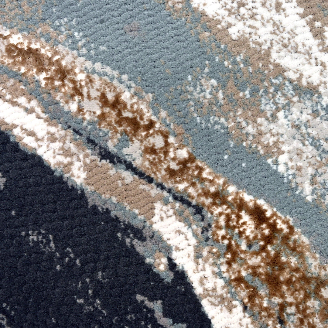 Grey Abstract Turkish Rug 4x6 ft