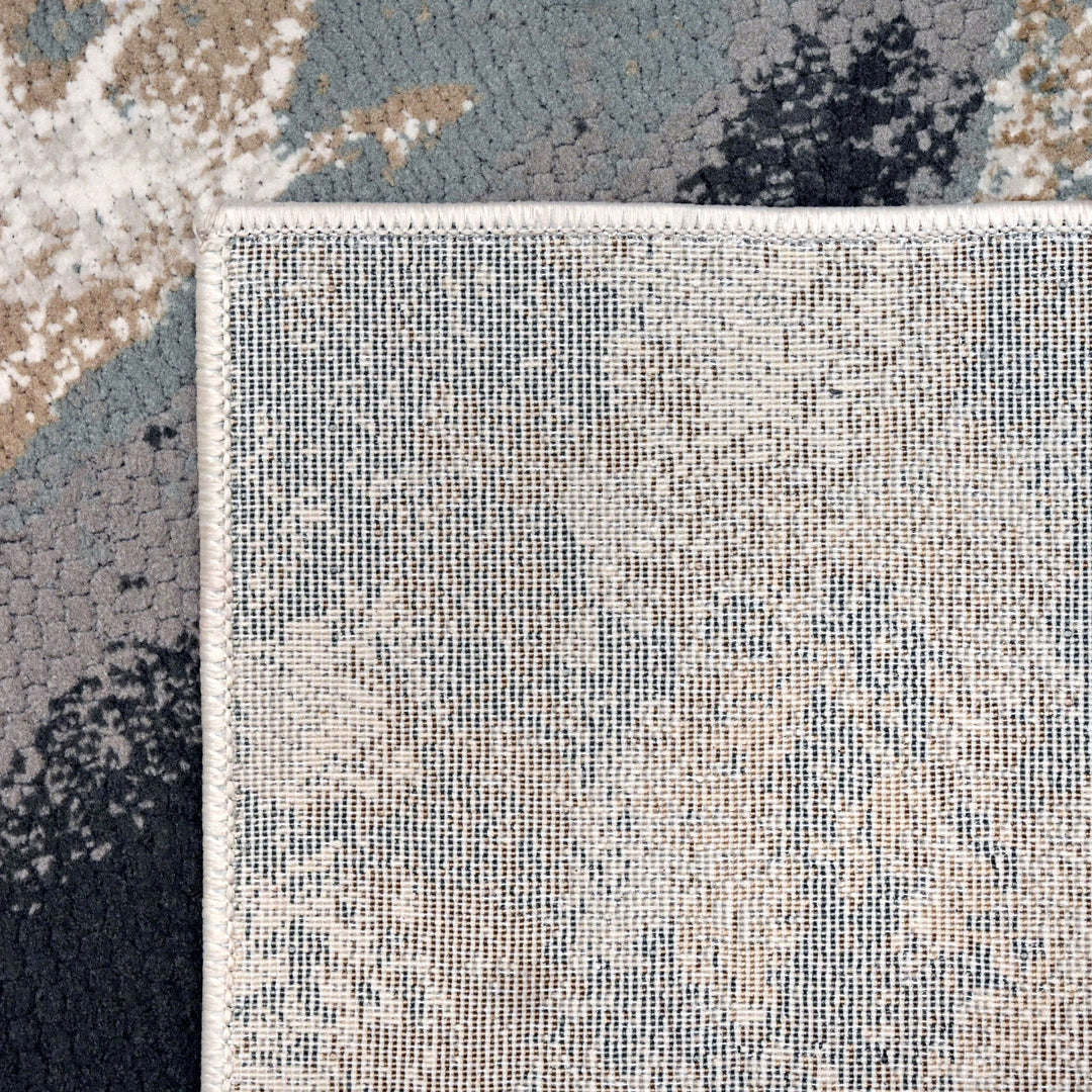 Grey Abstract Turkish Rug 4x6 ft