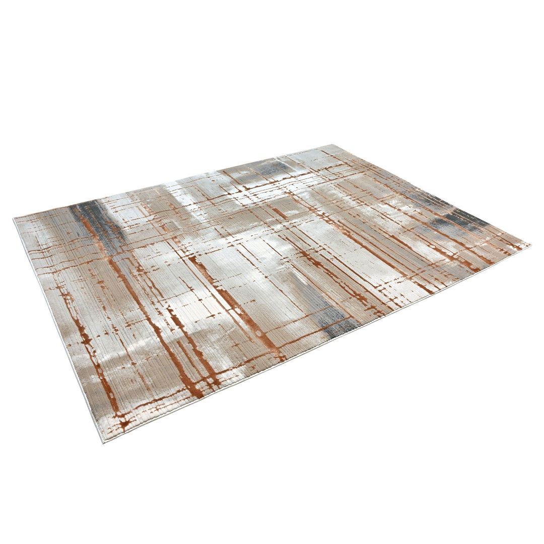 Beige Strips Turkish Rug 4x6 ft