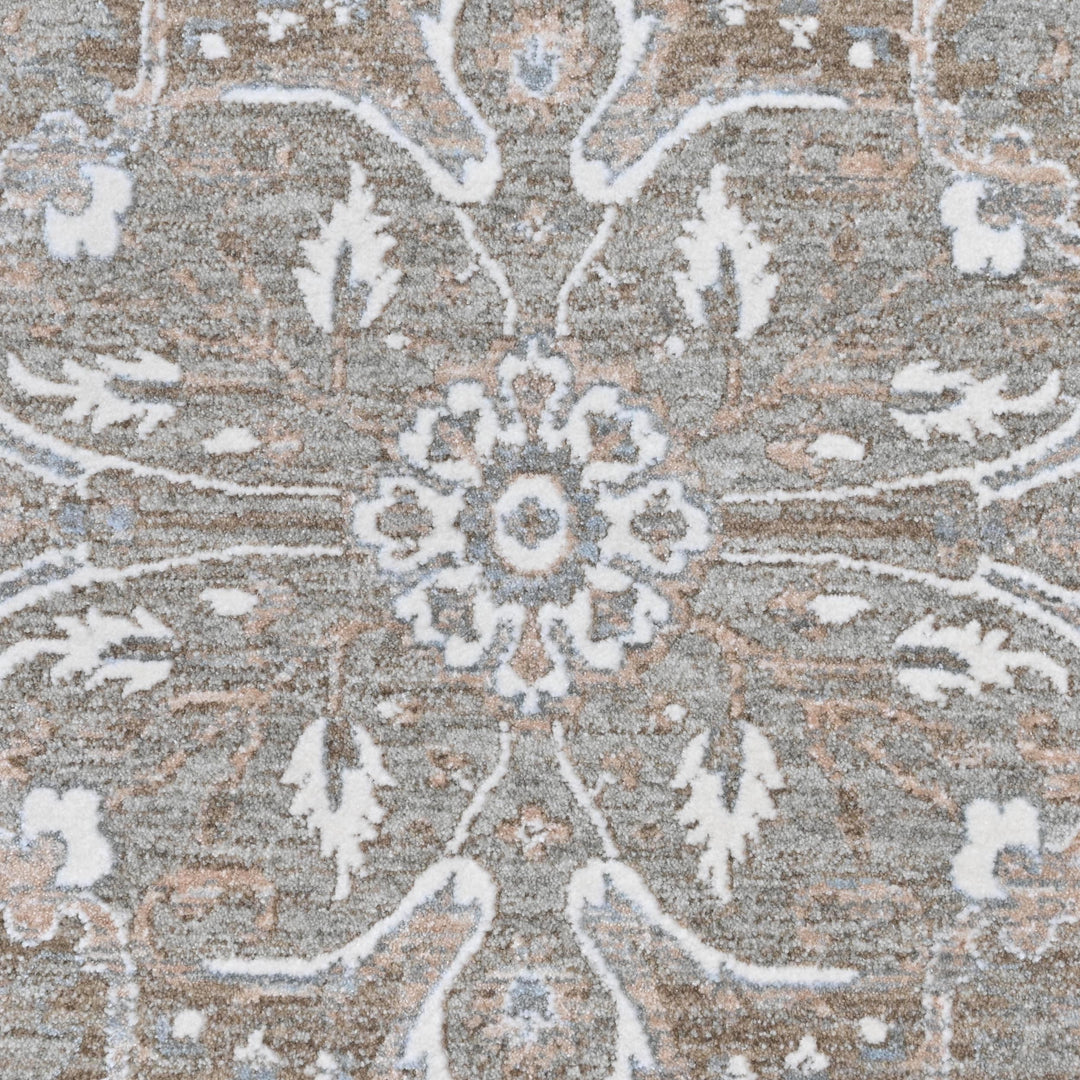 Grey & Beige Floral Turkish Rug 8X10 Ft