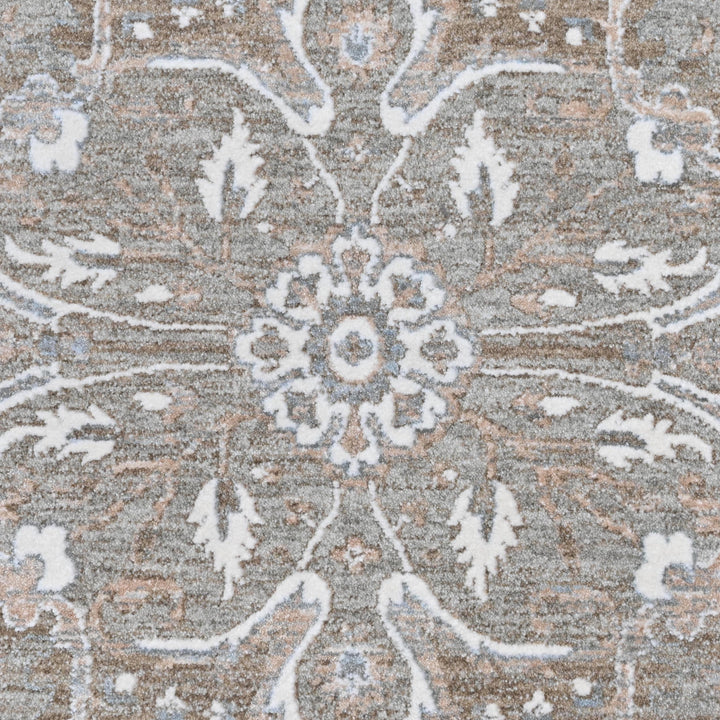 Grey & Beige Floral Turkish Rug 8X10 Ft