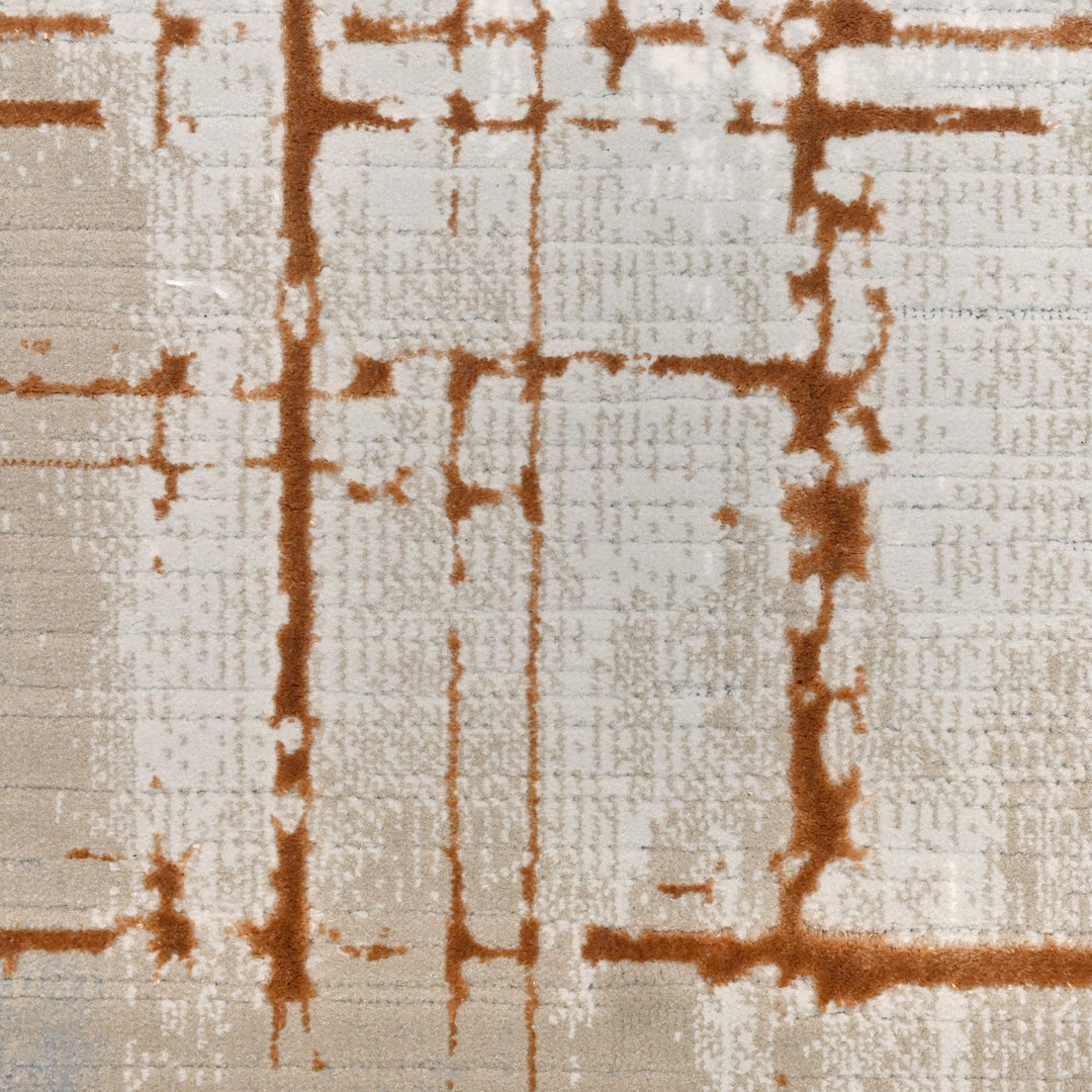 Beige Strips Turkish Rug 4x6 ft