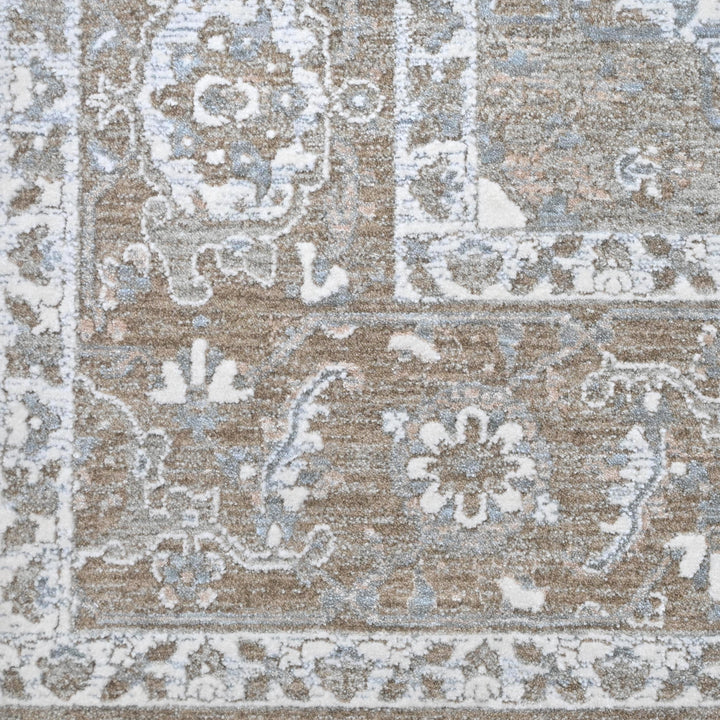 Grey & Beige Floral Turkish Rug 8X10 Ft