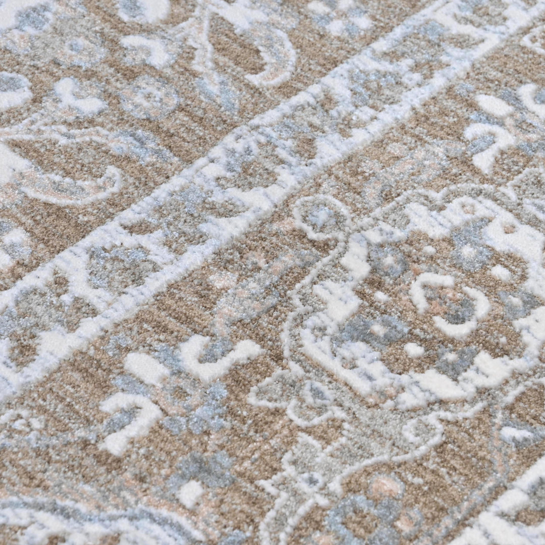 Grey & Beige Floral Turkish Rug 8X10 Ft